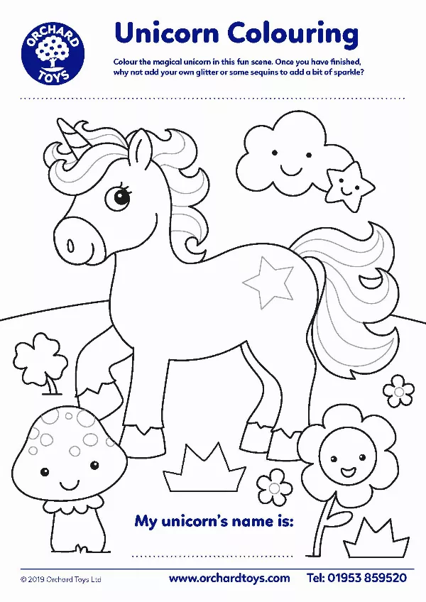 Unicorn Colouring Sheet